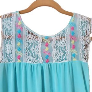 70s Embroidered Lace Long Silky Nylon Nightgown S Full Length Nighty Translucent